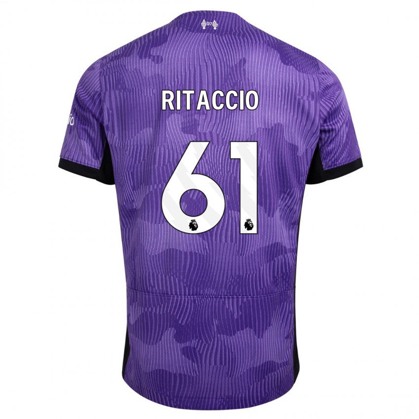 Hombre Camiseta Matteo Ritaccio #61 Púrpura Equipación Tercera 2023/24 La Camisa