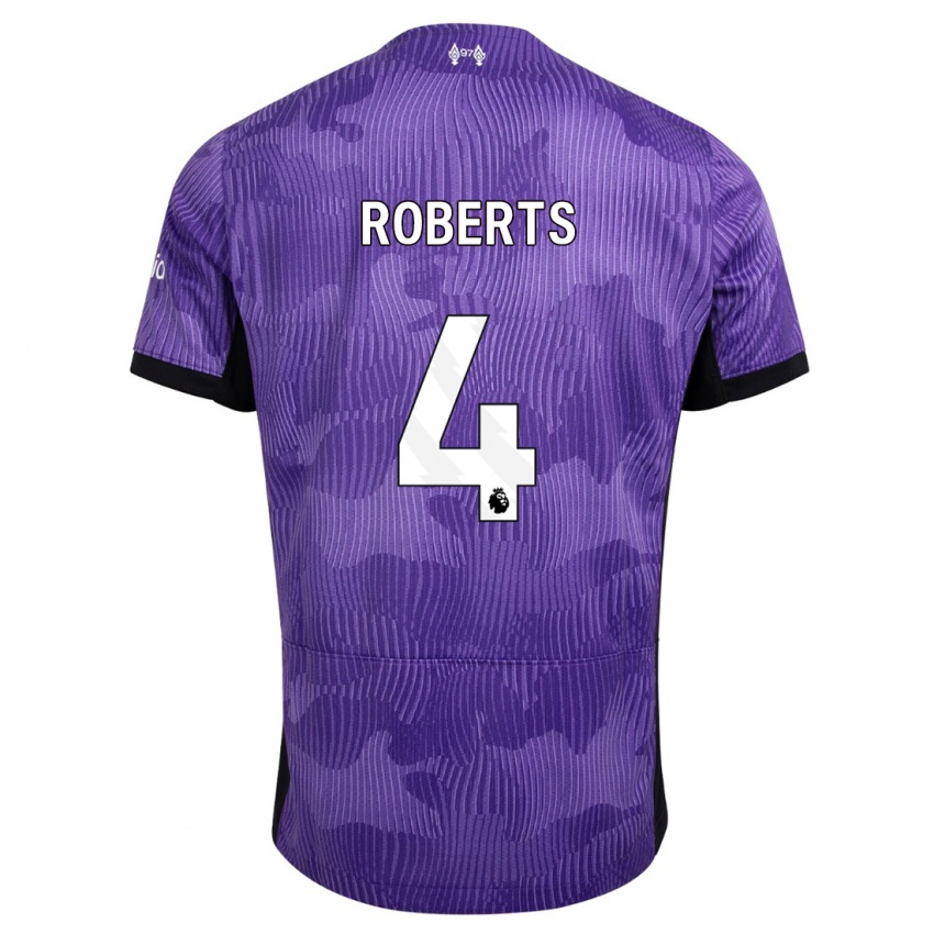 Hombre Camiseta Rhiannon Roberts #4 Púrpura Equipación Tercera 2023/24 La Camisa