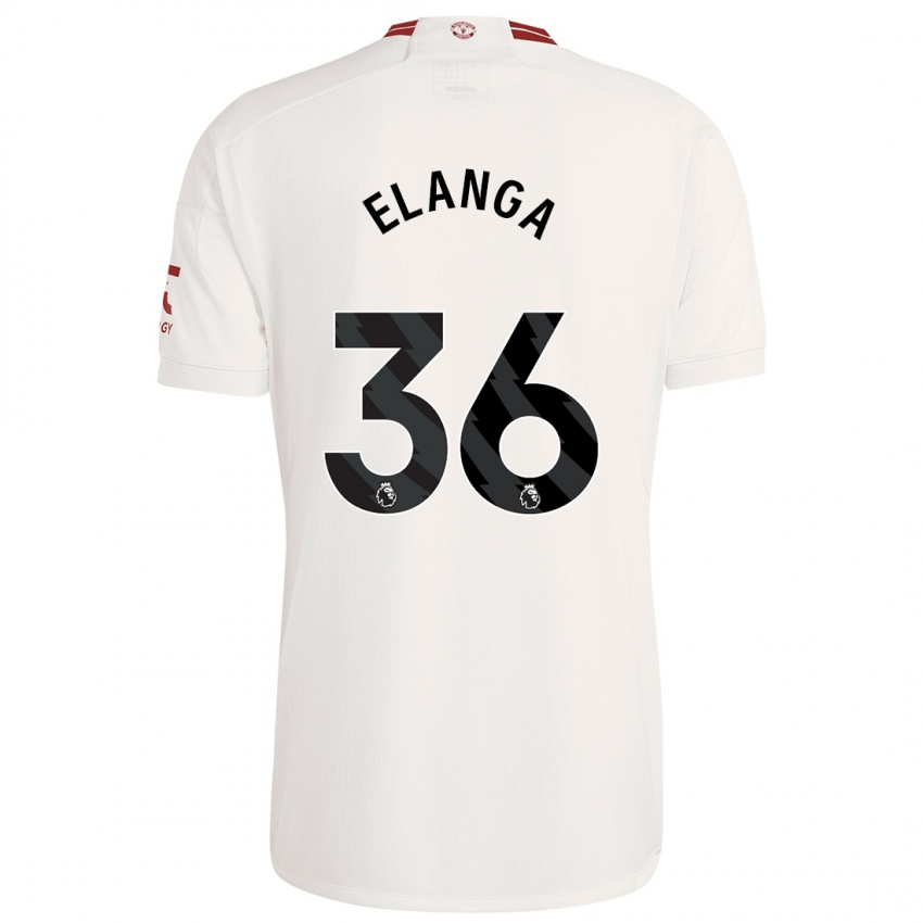 Hombre Camiseta Anthony Elanga #36 Blanco Equipación Tercera 2023/24 La Camisa