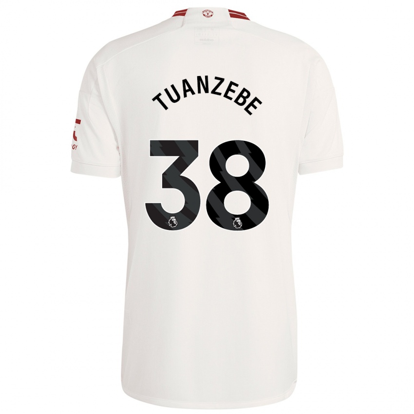 Hombre Camiseta Axel Tuanzebe #38 Blanco Equipación Tercera 2023/24 La Camisa