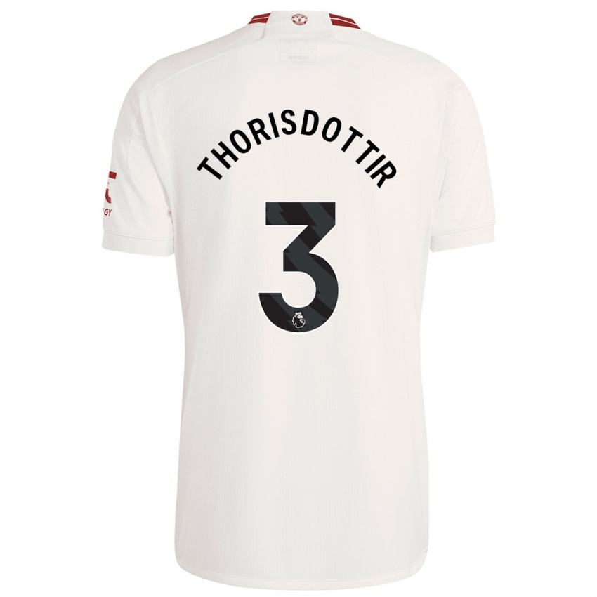 Hombre Camiseta Maria Thorisdottir #3 Blanco Equipación Tercera 2023/24 La Camisa