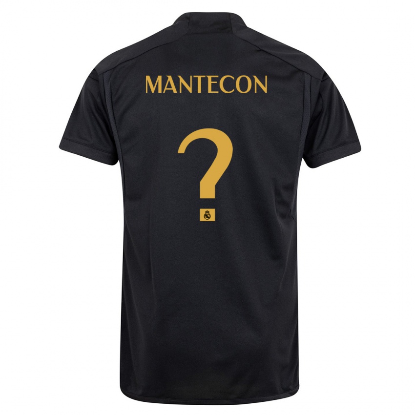 Hombre Camiseta Hugo Mantecon #0 Negro Equipación Tercera 2023/24 La Camisa