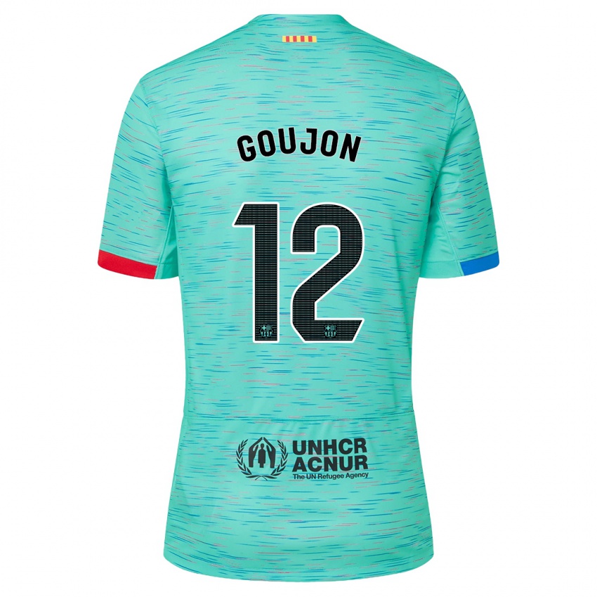 Hombre Camiseta Iker Goujón #12 Aguamarina Clara Equipación Tercera 2023/24 La Camisa