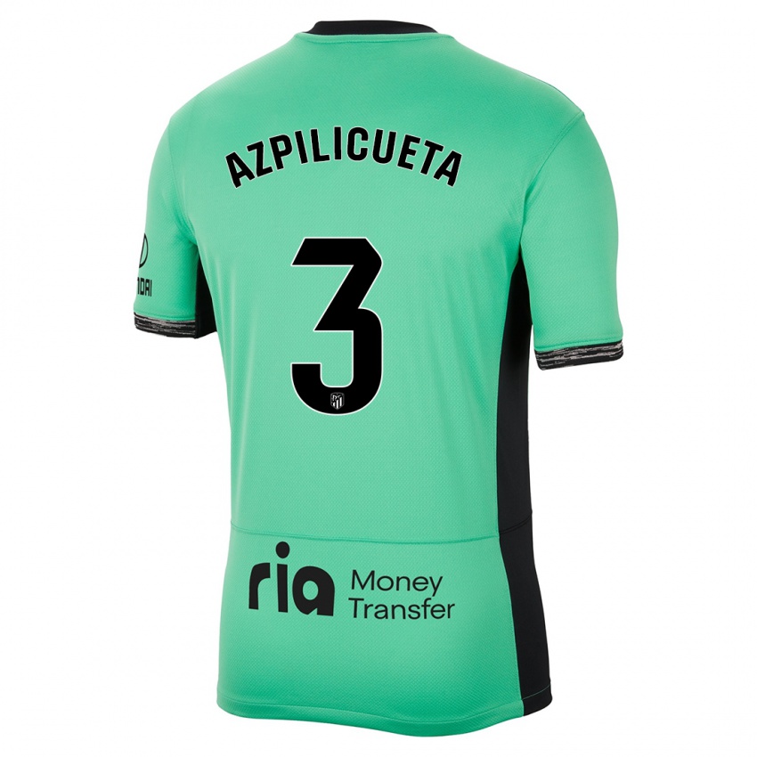 Hombre Camiseta César Azpilicueta #3 Primavera Verde Equipación Tercera 2023/24 La Camisa