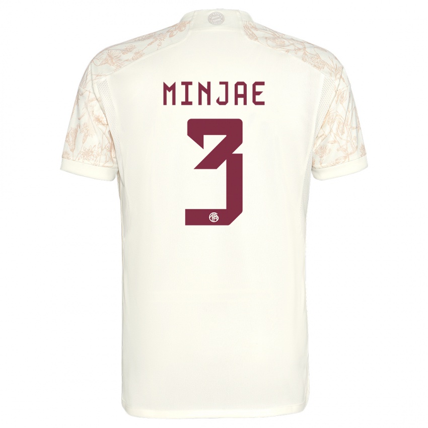 Hombre Camiseta Min-Jae Kim #3 Blanquecino Equipación Tercera 2023/24 La Camisa