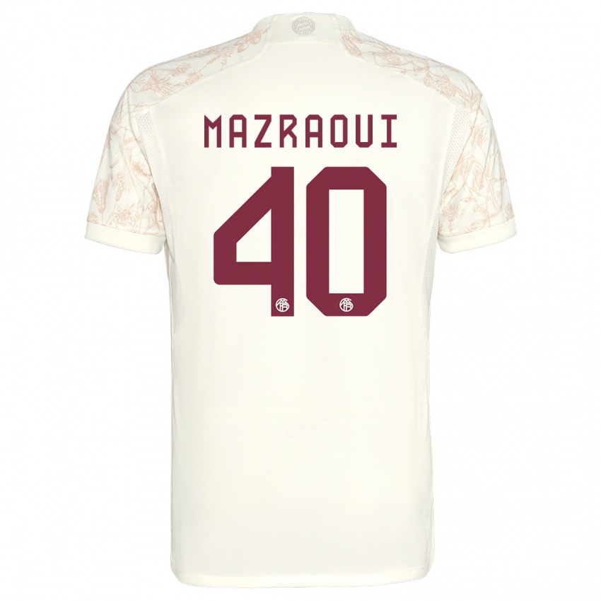 Hombre Camiseta Noussair Mazraoui #40 Blanquecino Equipación Tercera 2023/24 La Camisa