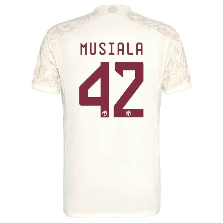 Hombre Camiseta Jamal Musiala #42 Blanquecino Equipación Tercera 2023/24 La Camisa