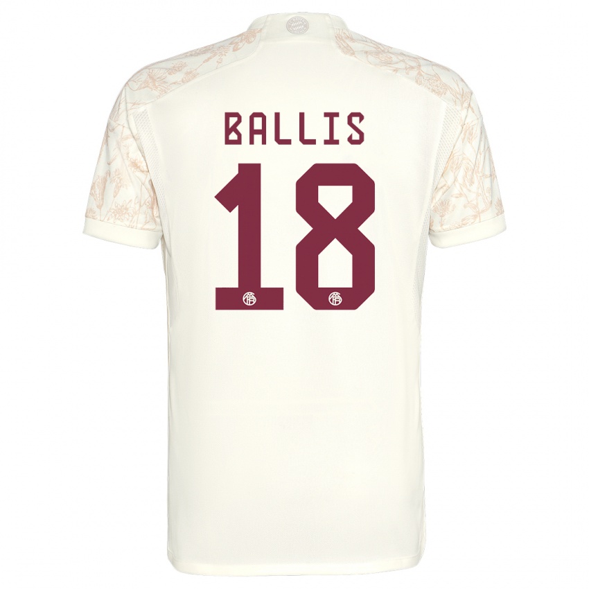 Hombre Camiseta Benjamin Ballis #18 Blanquecino Equipación Tercera 2023/24 La Camisa