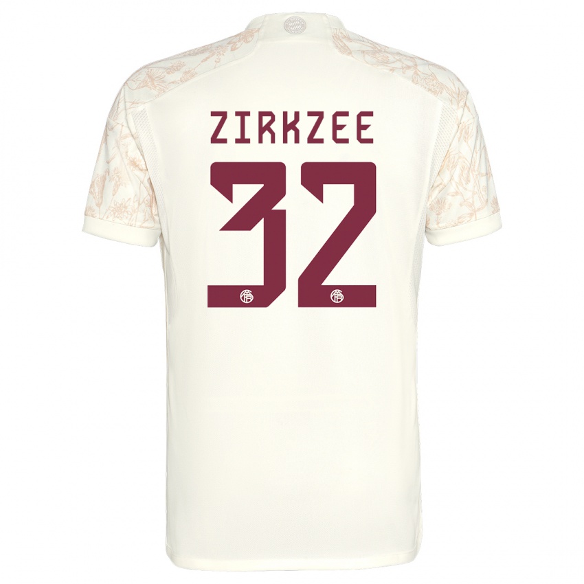 Hombre Camiseta Joshua Zirkzee #32 Blanquecino Equipación Tercera 2023/24 La Camisa
