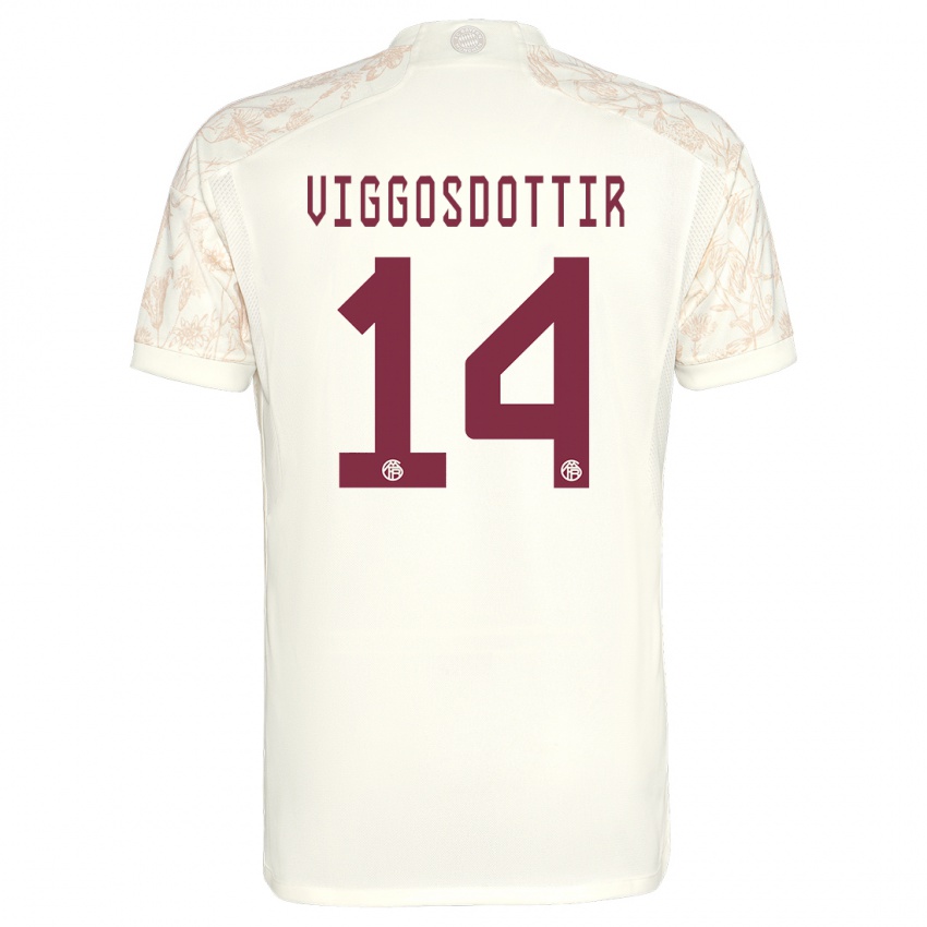 Hombre Camiseta Glodis Perla Viggosdottir #14 Blanquecino Equipación Tercera 2023/24 La Camisa