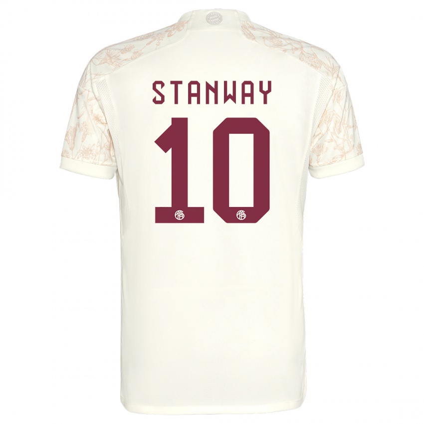 Hombre Camiseta Georgia Stanway #10 Blanquecino Equipación Tercera 2023/24 La Camisa