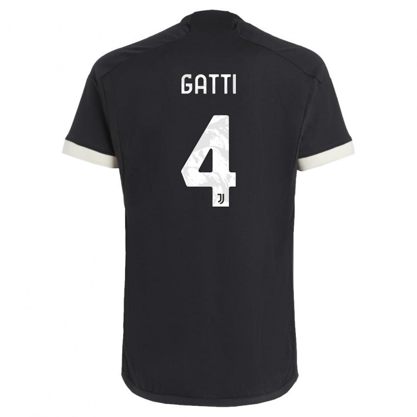 Hombre Camiseta Federico Gatti #4 Negro Equipación Tercera 2023/24 La Camisa