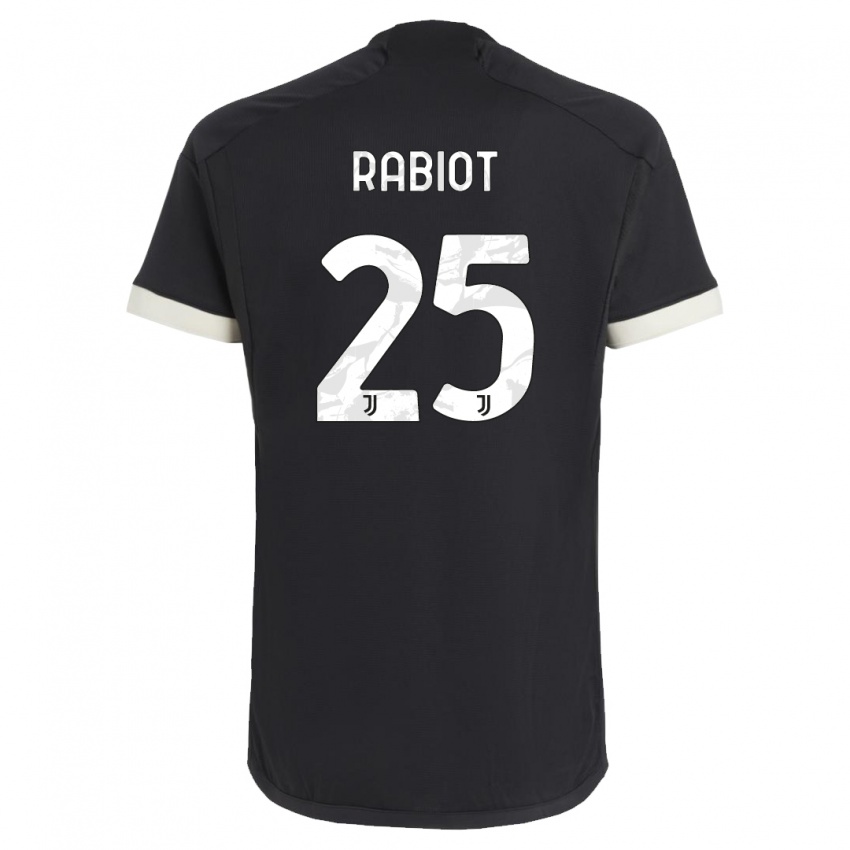 Hombre Camiseta Adrien Rabiot #25 Negro Equipación Tercera 2023/24 La Camisa