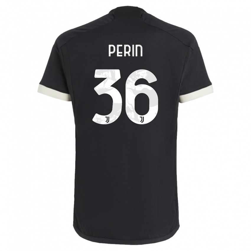 Hombre Camiseta Mattia Perin #36 Negro Equipación Tercera 2023/24 La Camisa
