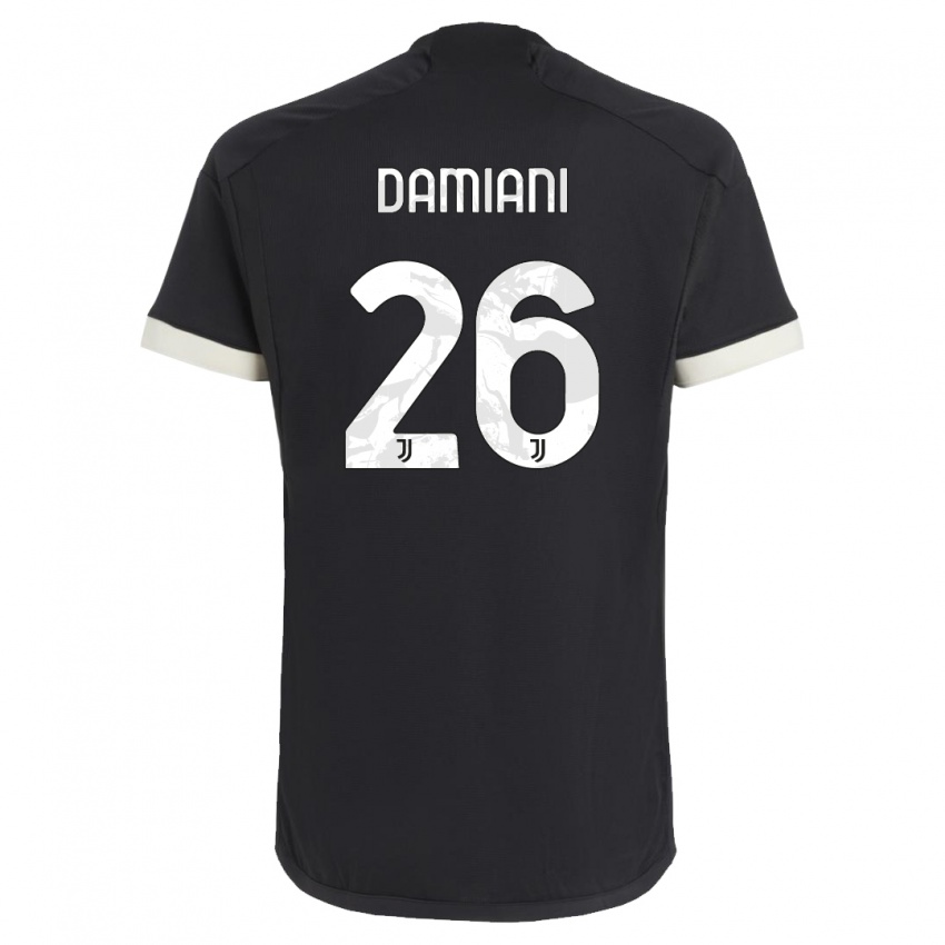 Hombre Camiseta Samuele Damiani #26 Negro Equipación Tercera 2023/24 La Camisa