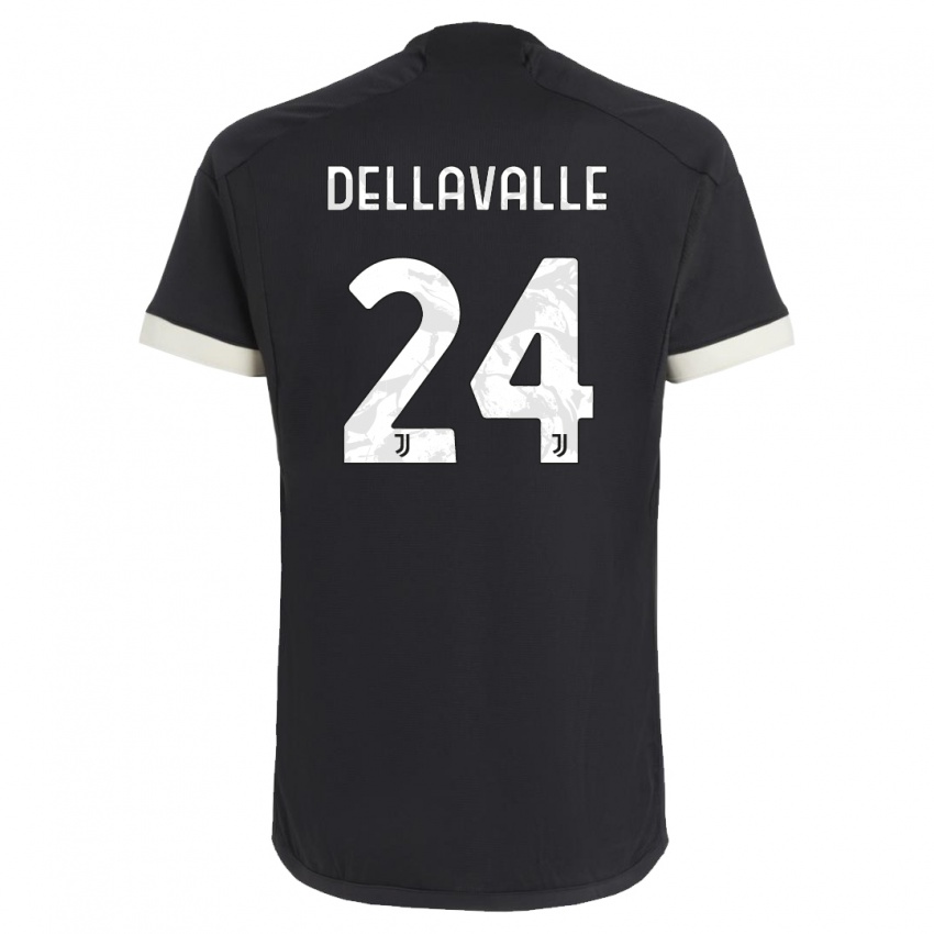 Hombre Camiseta Lorenzo Dellavalle #24 Negro Equipación Tercera 2023/24 La Camisa