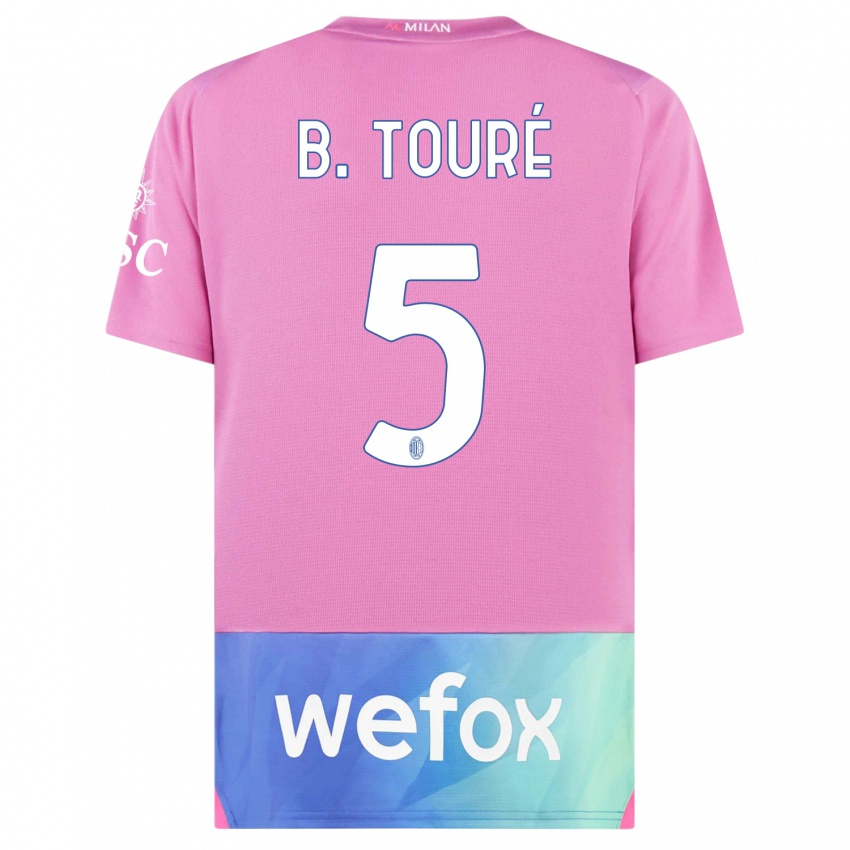 Hombre Camiseta Fode Ballo-Toure #5 Rosado Morado Equipación Tercera 2023/24 La Camisa