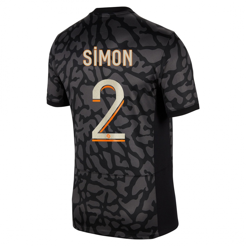 Hombre Camiseta Benedicte Simon #2 Negro Equipación Tercera 2023/24 La Camisa