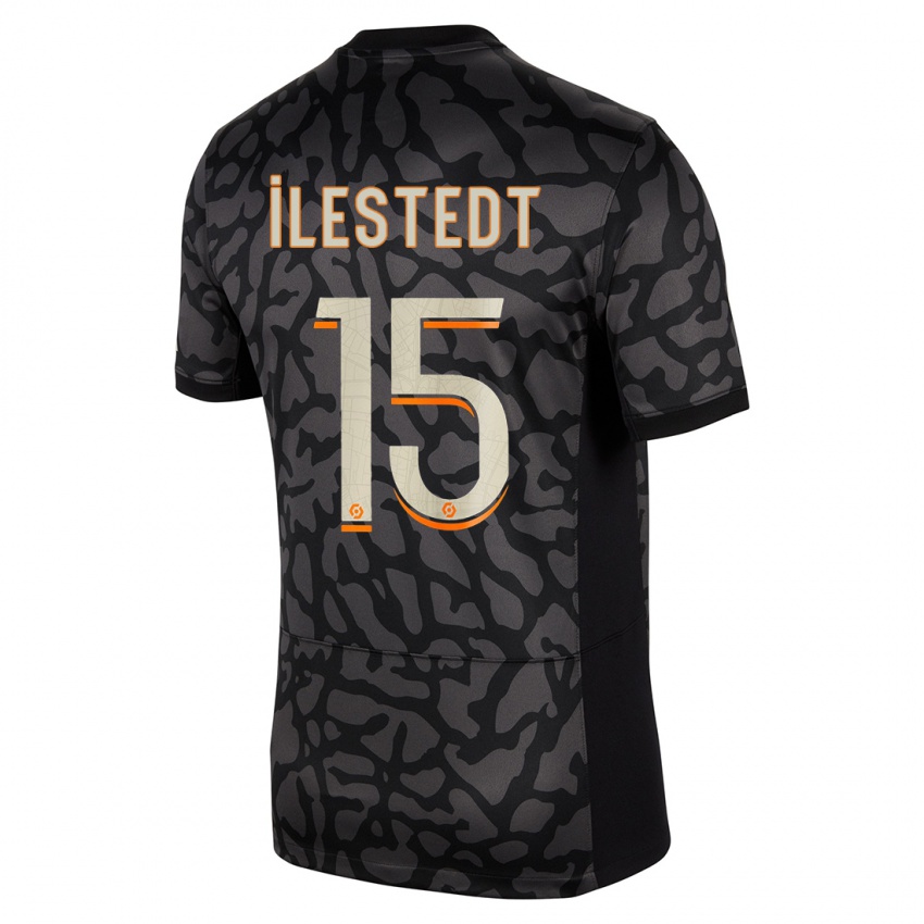 Hombre Camiseta Amanda Ilestedt #15 Negro Equipación Tercera 2023/24 La Camisa