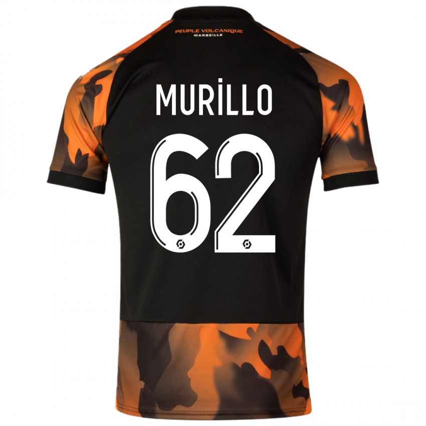 Hombre Camiseta Amir Murillo #62 Negro Naranja Equipación Tercera 2023/24 La Camisa