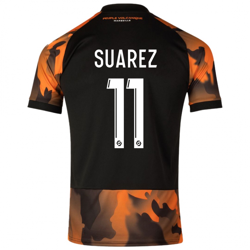 Hombre Camiseta Luis Suarez #11 Negro Naranja Equipación Tercera 2023/24 La Camisa