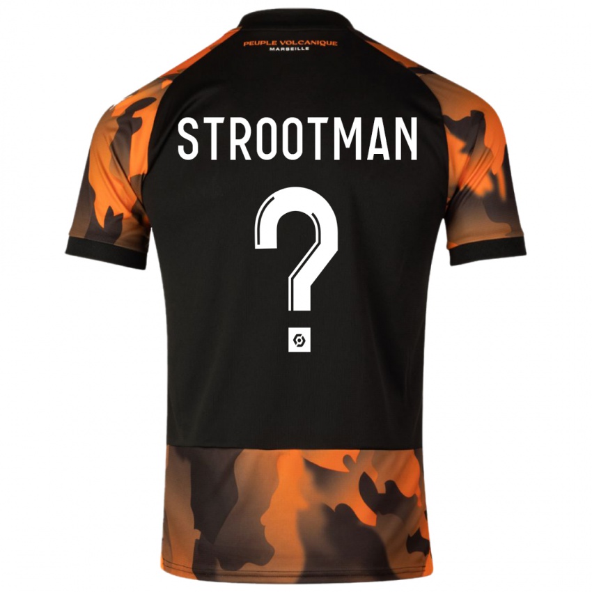 Hombre Camiseta Kevin Strootman #0 Negro Naranja Equipación Tercera 2023/24 La Camisa