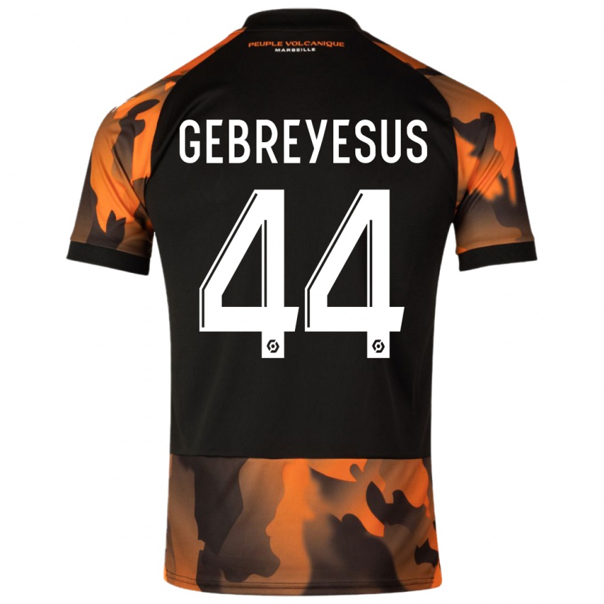 Hombre Camiseta Esey Gebreyesus #44 Negro Naranja Equipación Tercera 2023/24 La Camisa