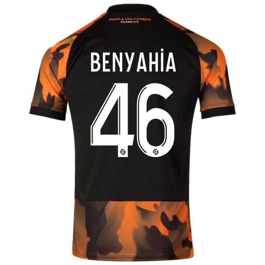 Hombre Camiseta Aylan Benyahia-Tani #46 Negro Naranja Equipación Tercera 2023/24 La Camisa