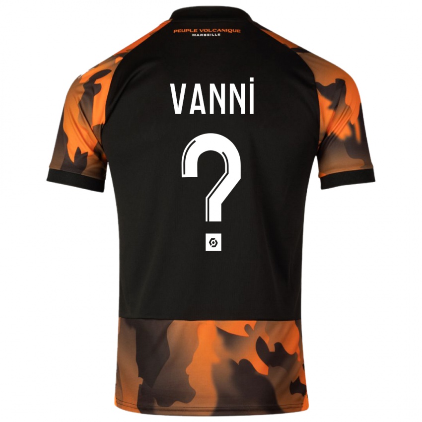 Hombre Camiseta Fabio Vanni #0 Negro Naranja Equipación Tercera 2023/24 La Camisa
