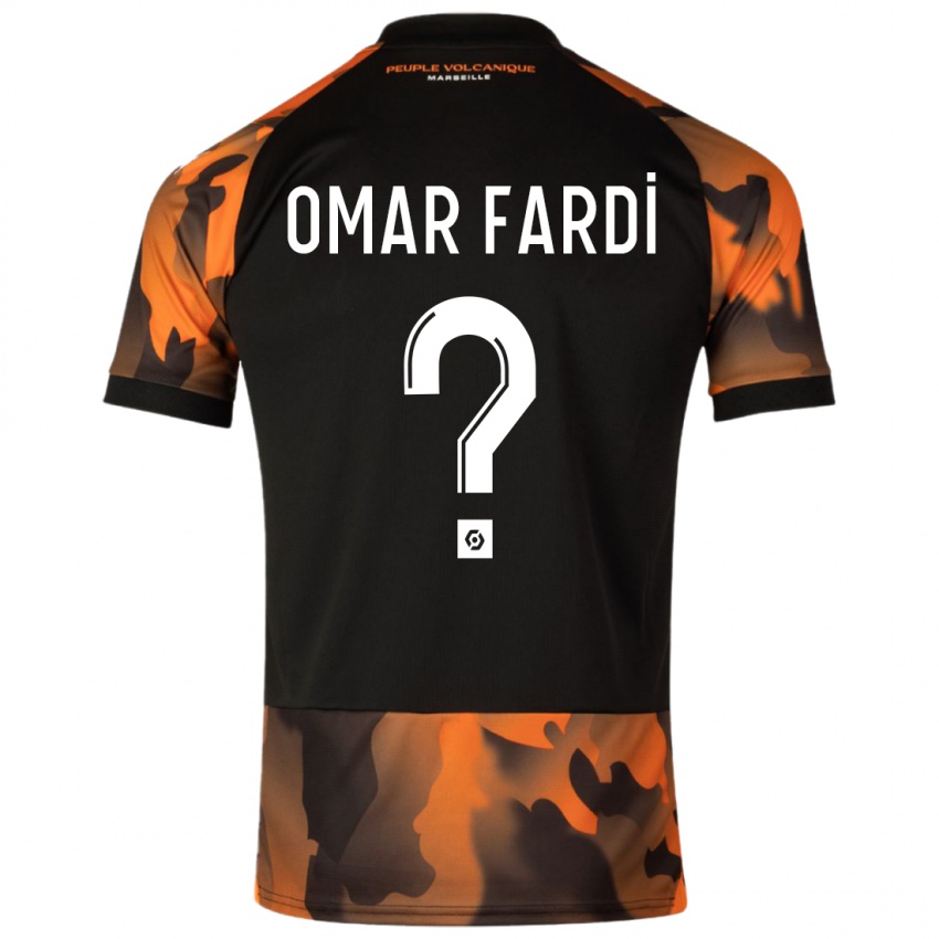 Hombre Camiseta El Omar Fardi #0 Negro Naranja Equipación Tercera 2023/24 La Camisa