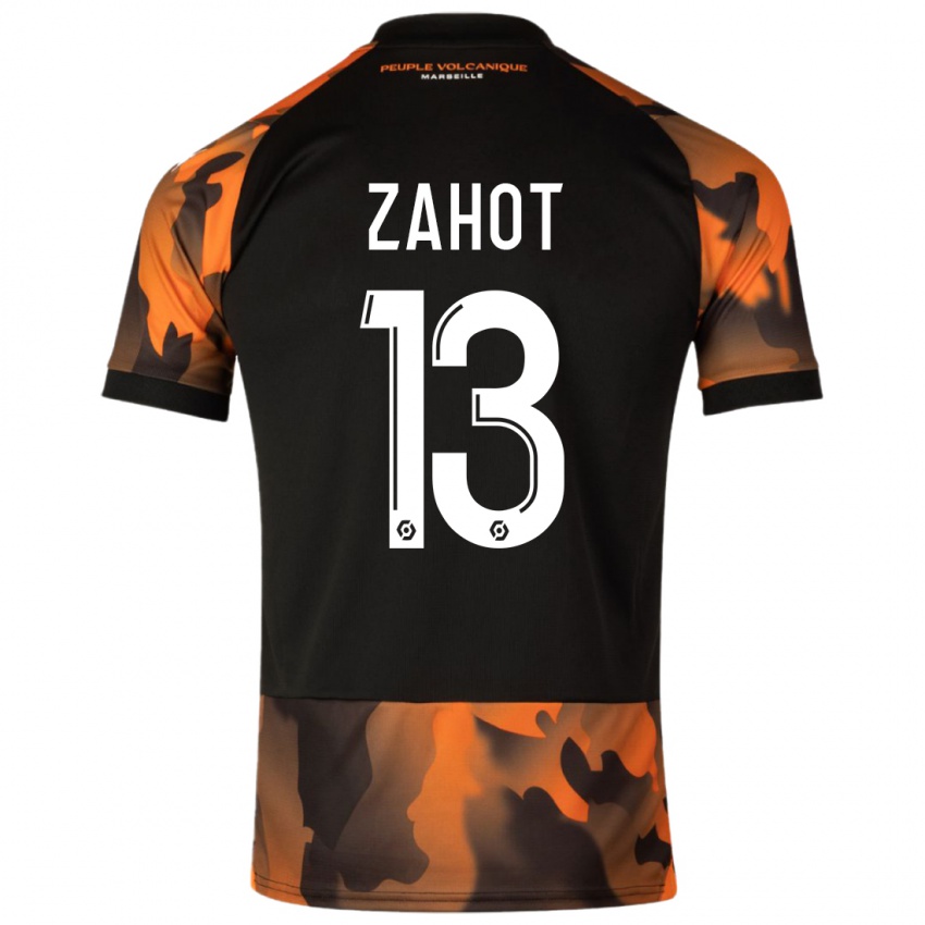 Hombre Camiseta Sarah Zahot #13 Negro Naranja Equipación Tercera 2023/24 La Camisa