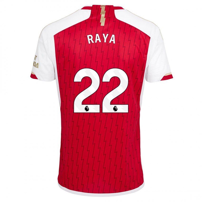 Mujer Camiseta David Raya #22 Rojo 1ª Equipación 2023/24 La Camisa