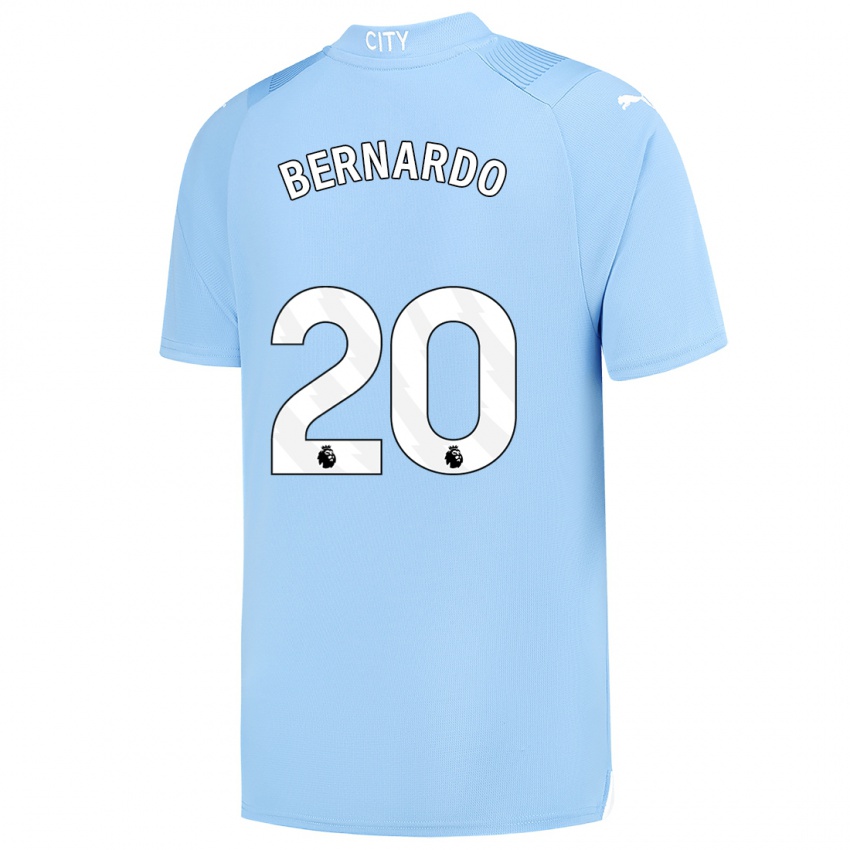 Mujer Camiseta Bernardo Silva #20 Azul Claro 1ª Equipación 2023/24 La Camisa