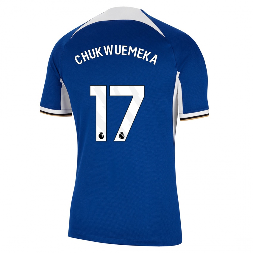Mujer Camiseta Carney Chukwuemeka #17 Azul 1ª Equipación 2023/24 La Camisa