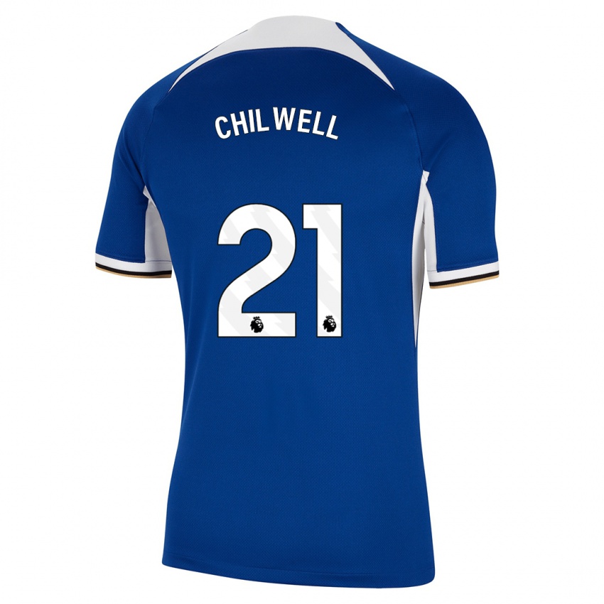 Mujer Camiseta Ben Chilwell #21 Azul 1ª Equipación 2023/24 La Camisa