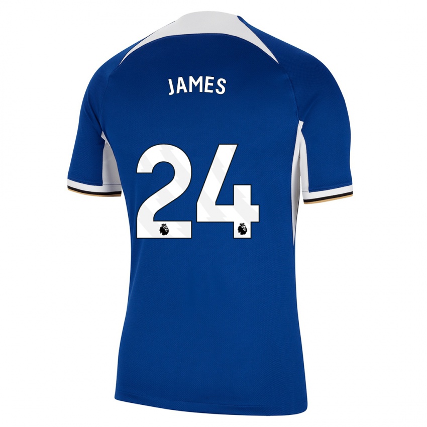 Mujer Camiseta Reece James #24 Azul 1ª Equipación 2023/24 La Camisa