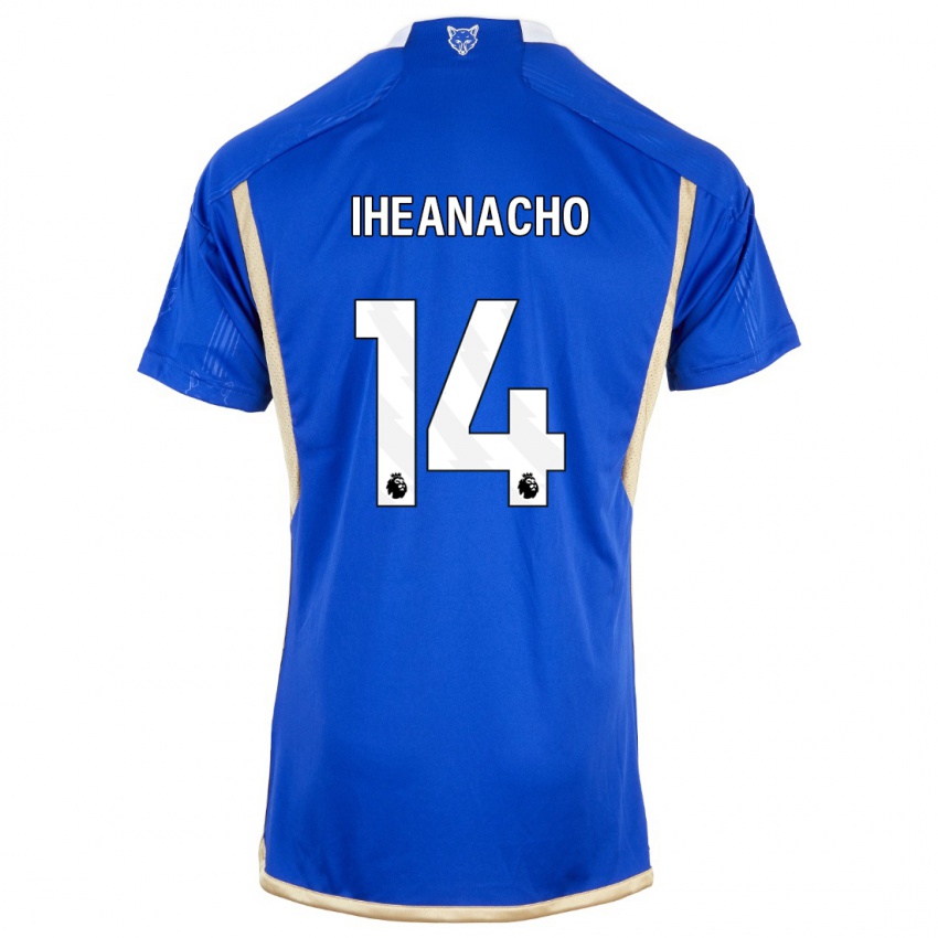 Mujer Camiseta Kelechi Iheanacho #14 Azul Real 1ª Equipación 2023/24 La Camisa