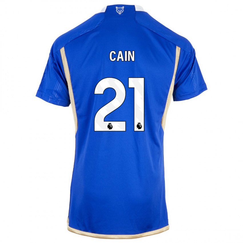 Mujer Camiseta Hannah Cain #21 Azul Real 1ª Equipación 2023/24 La Camisa