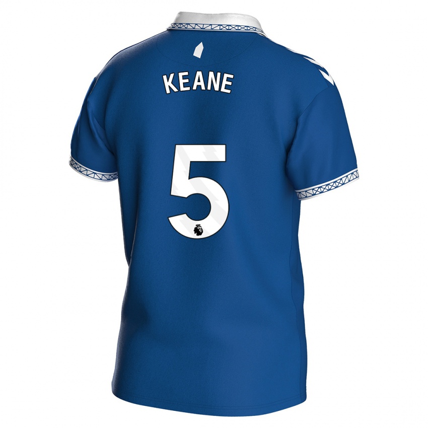 Mujer Camiseta Michael Keane #5 Azul Real 1ª Equipación 2023/24 La Camisa