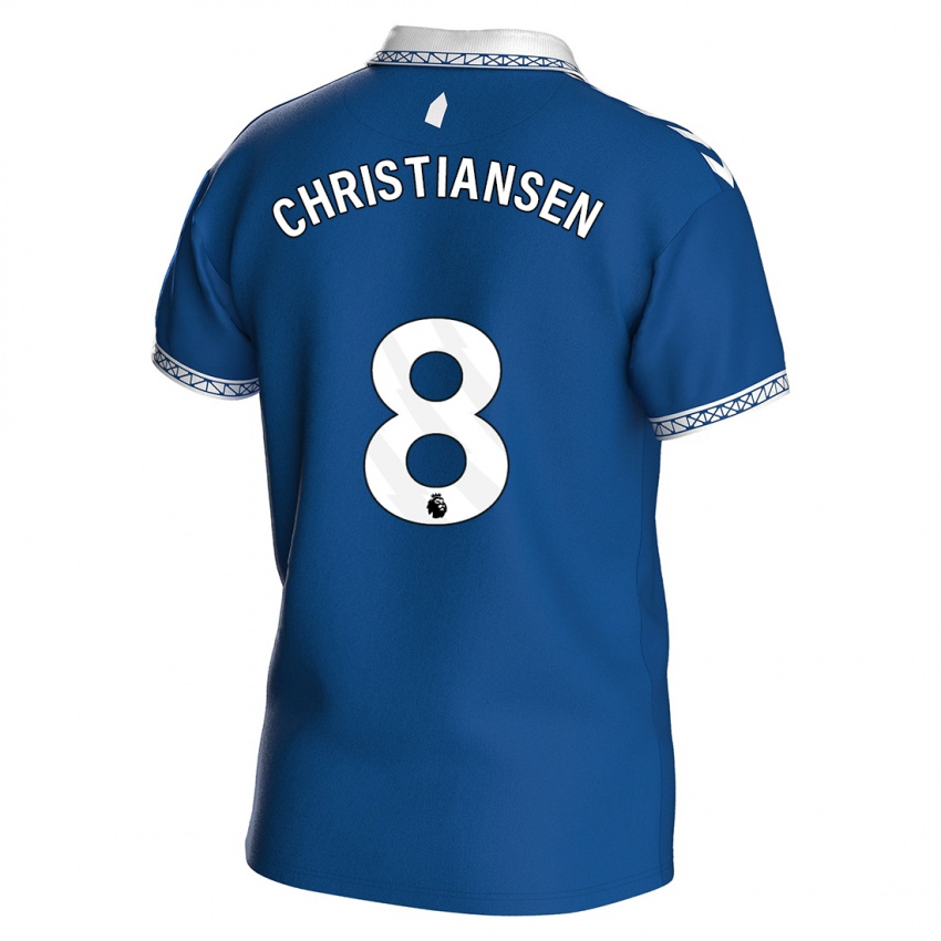 Mujer Camiseta Izzy Christiansen #8 Azul Real 1ª Equipación 2023/24 La Camisa