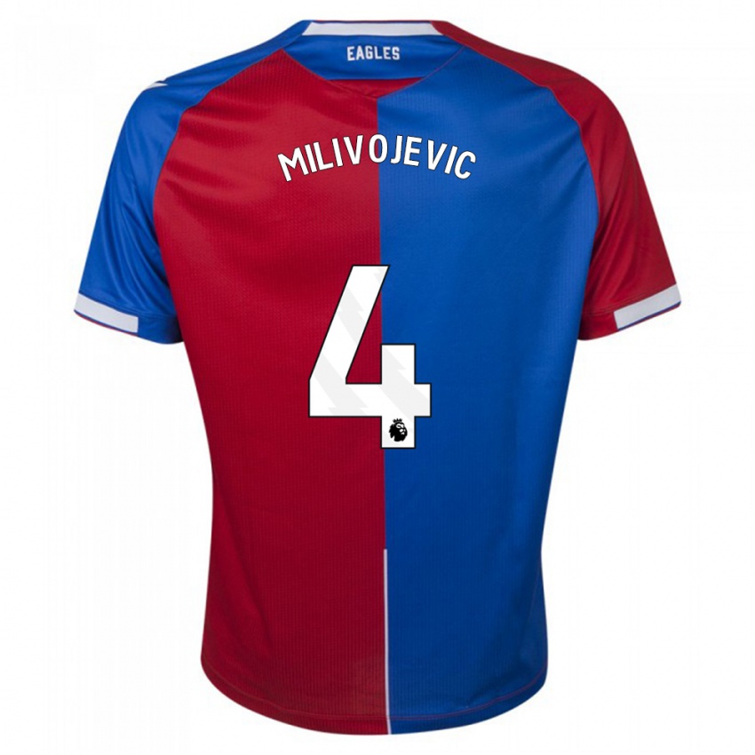 Mujer Camiseta Luka Milivojevic #4 Rojo Azul 1ª Equipación 2023/24 La Camisa