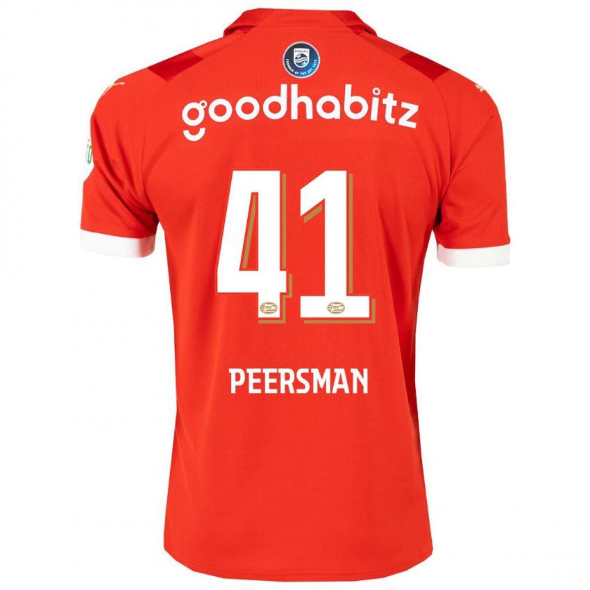 Mujer Camiseta Kjell Peersman #41 Rojo 1ª Equipación 2023/24 La Camisa