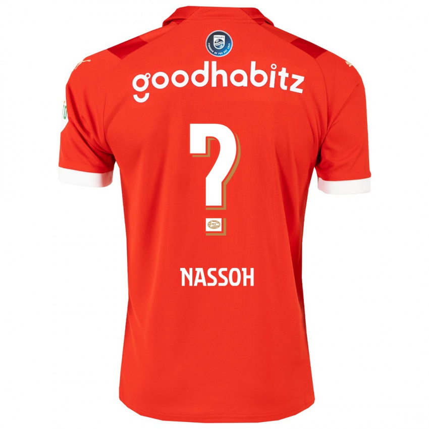 Mujer Camiseta Mohamed Nassoh #0 Rojo 1ª Equipación 2023/24 La Camisa