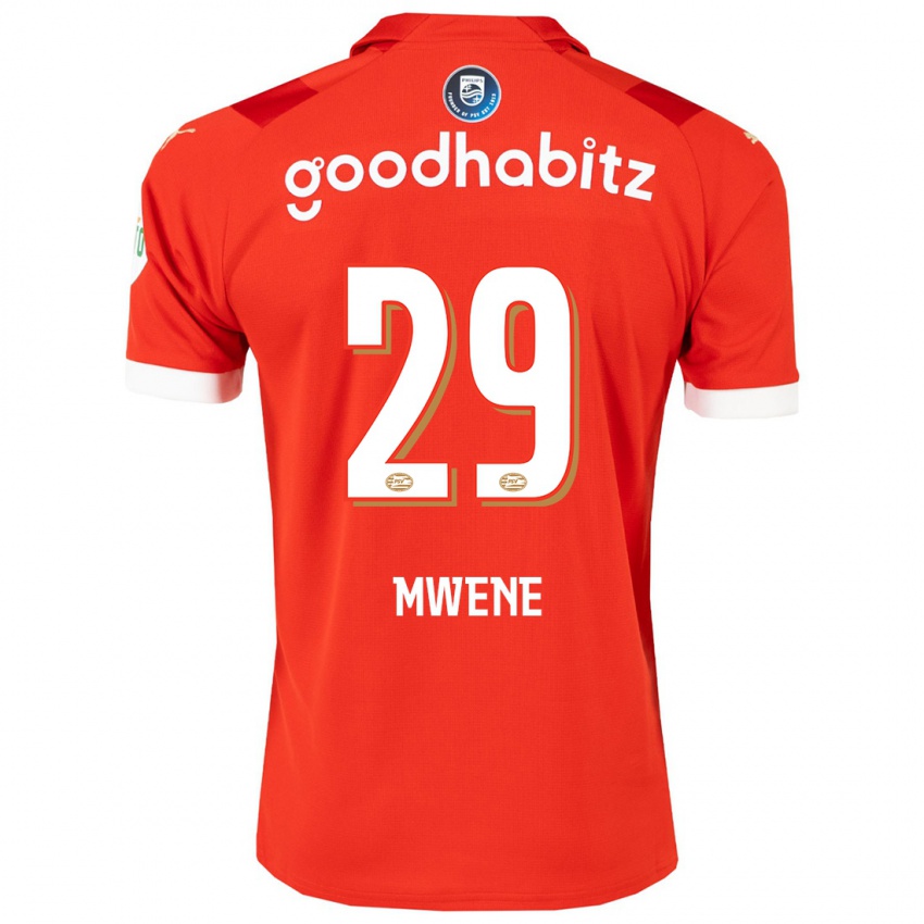 Mujer Camiseta Phillipp Mwene #29 Rojo 1ª Equipación 2023/24 La Camisa