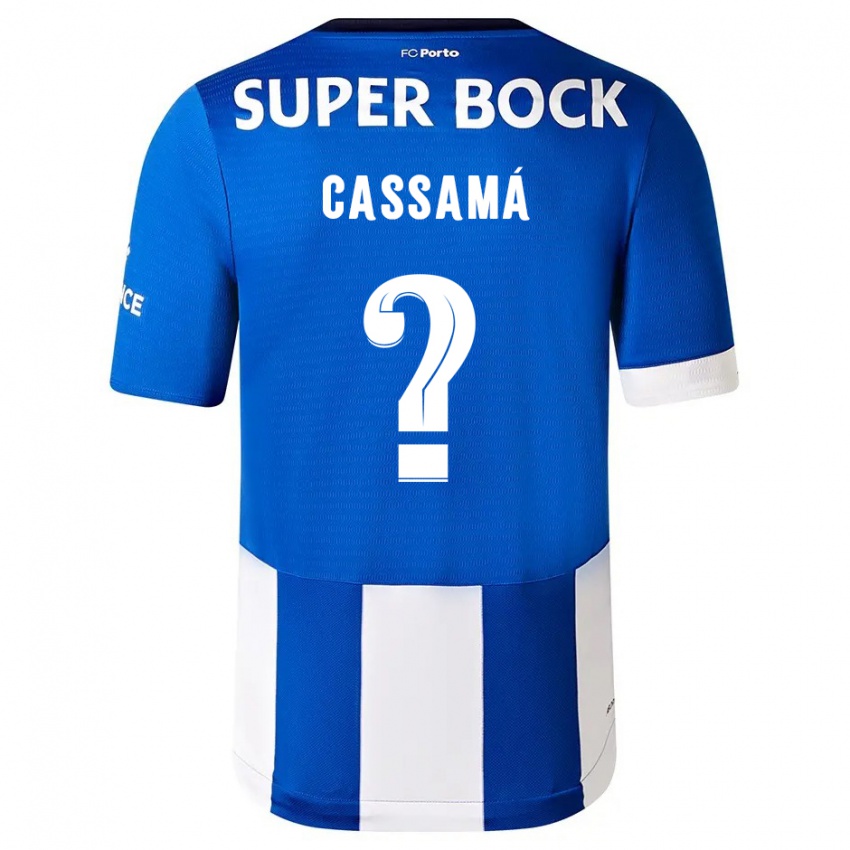 Mujer Camiseta Adramane Cassamá #0 Azul Blanco 1ª Equipación 2023/24 La Camisa