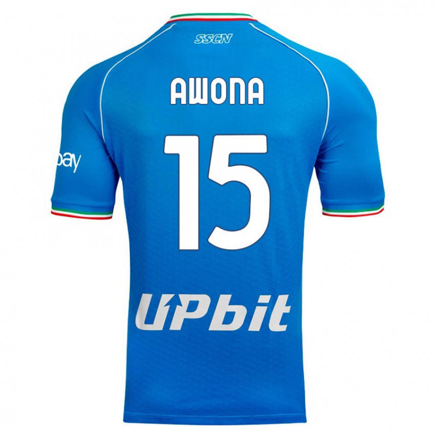 Mujer Camiseta Aurelle Awona #15 Cielo Azul 1ª Equipación 2023/24 La Camisa