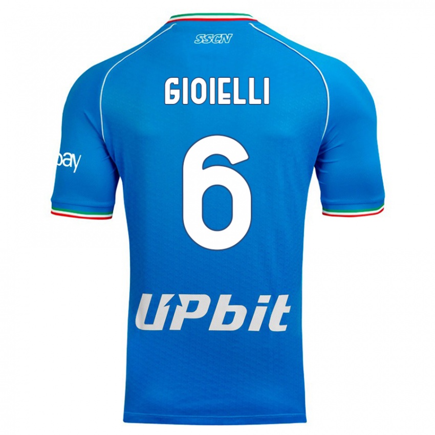 Mujer Camiseta Francesco Pio Gioielli #6 Cielo Azul 1ª Equipación 2023/24 La Camisa