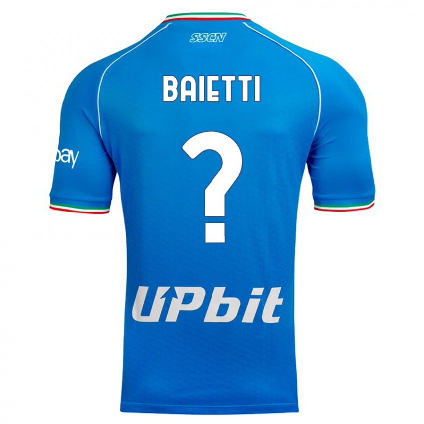 Mujer Camiseta Francesco Baietti #0 Cielo Azul 1ª Equipación 2023/24 La Camisa