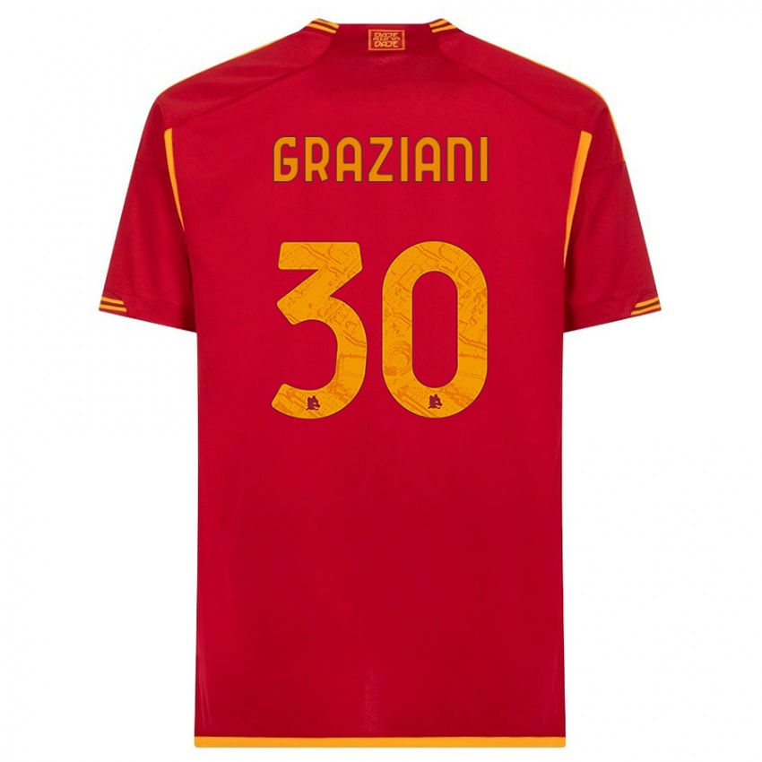 Mujer Camiseta Leonardo Graziani #30 Rojo 1ª Equipación 2023/24 La Camisa