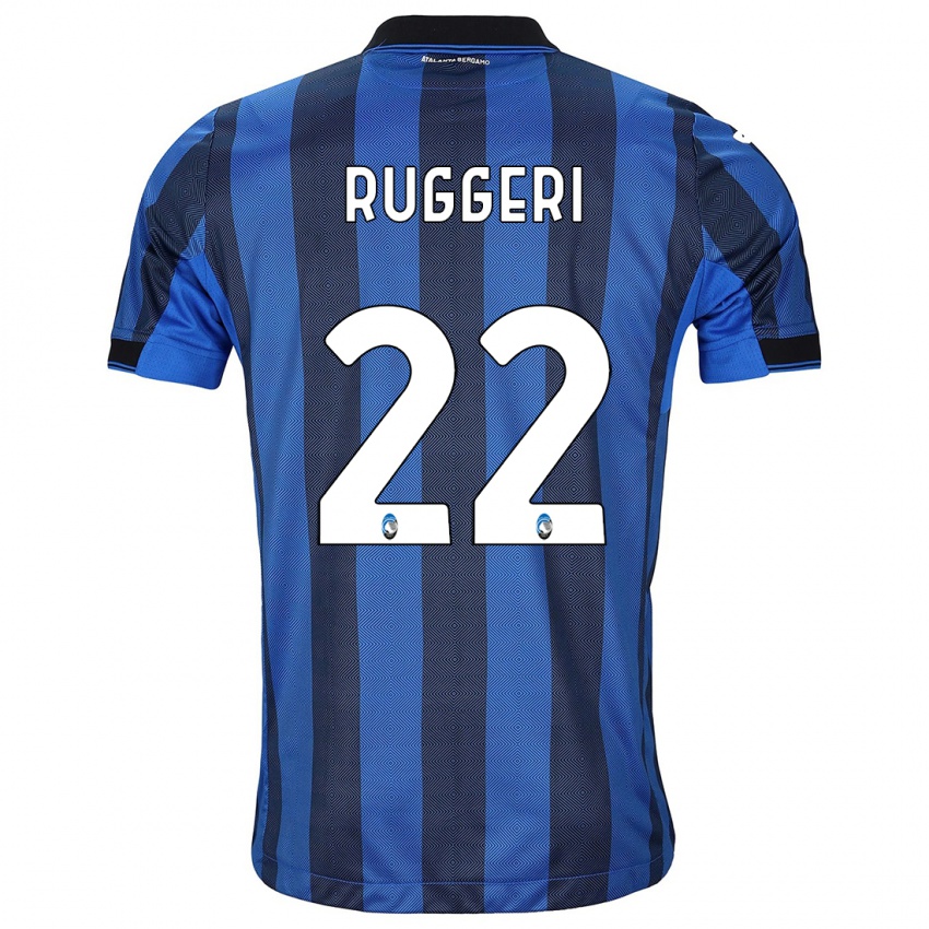 Mujer Camiseta Matteo Ruggeri #22 Azul Negro 1ª Equipación 2023/24 La Camisa